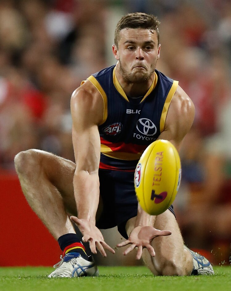 AFL 2016 First Semi Final - Sydney v Adelaide SYDNEY, AUSTRALIA - SEPTEMBER 17: Brad Crouch of the Crows in action during the 2016 AFL First Semi Final match between the Sydney Swans and the Adelaide Crows at the Sydney Cricket Ground on September 17, 2016 in Sydney, Australia. (Photo by Michael Willson/AFL Media)